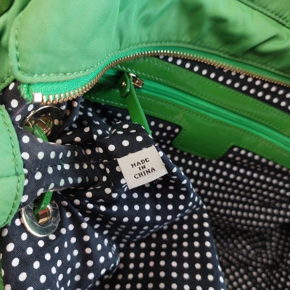 Kate Spade Green Nylon and Patent Leather Shoulder Bag - Picture 6 of 12